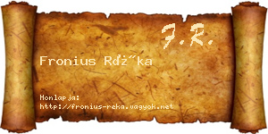 Fronius Réka névjegykártya